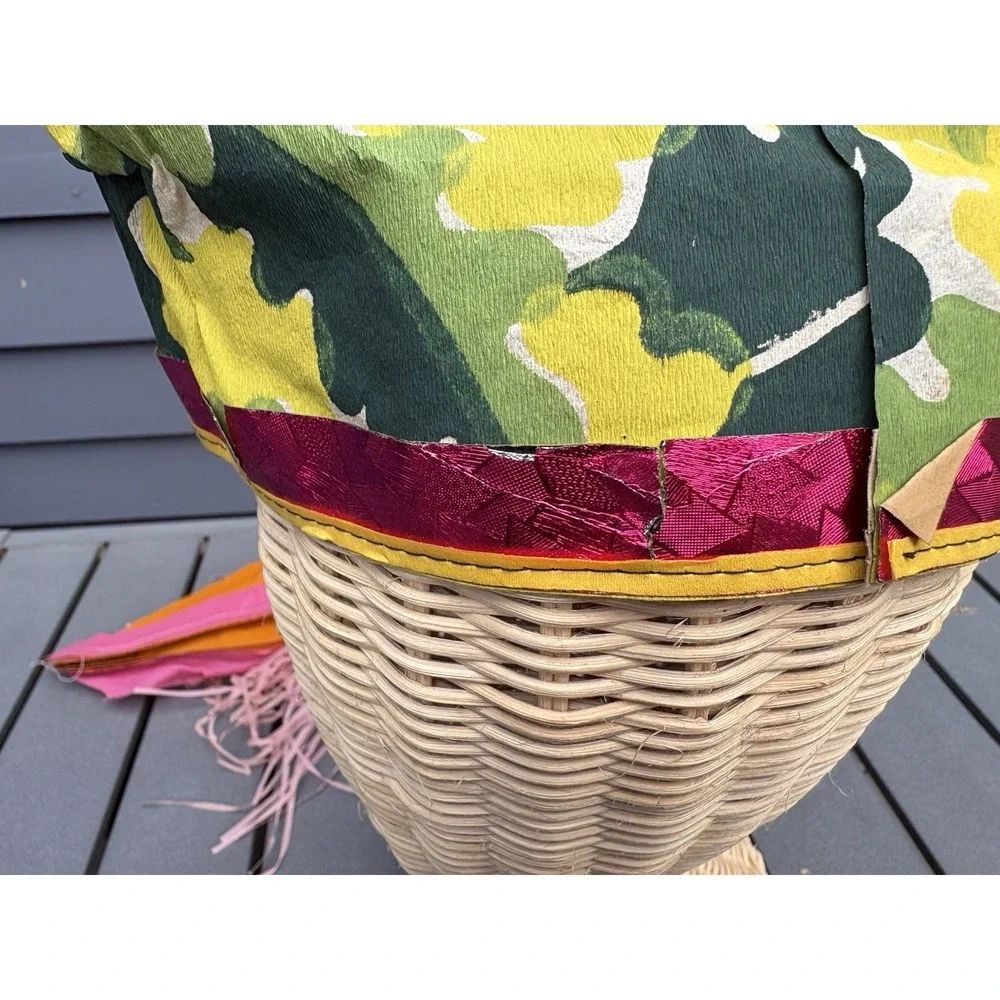 Vintage vibrant colorful crepe paper party hats 1930's unused deadstock USA